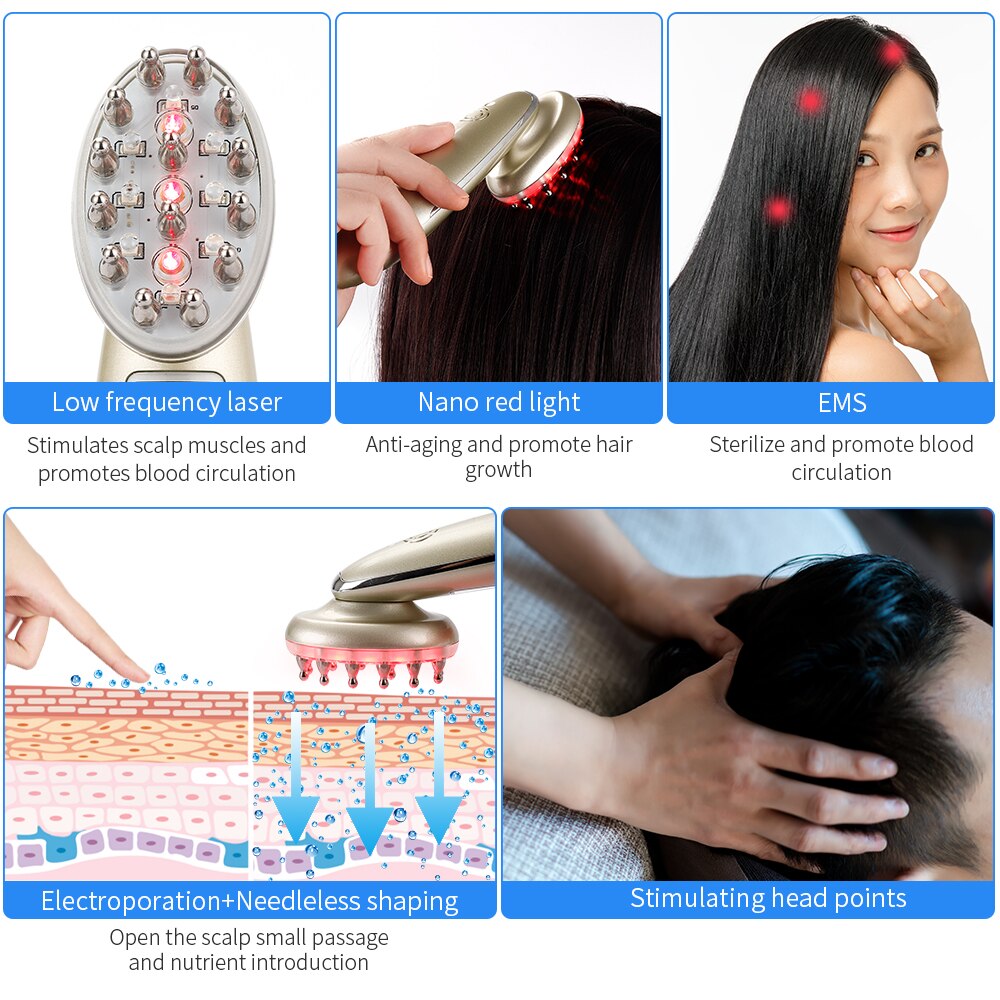 Electric Red Light Therapy Hair Growth Brush