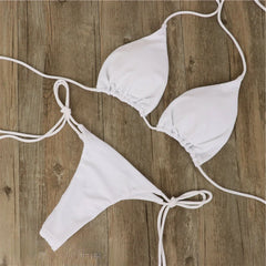 Tie Side G-String Bikini Set